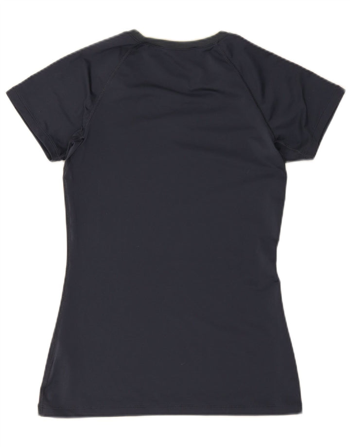 Nike Damen Dri Fit T-Shirt Top UK 12 Medium Marineblau Polyester