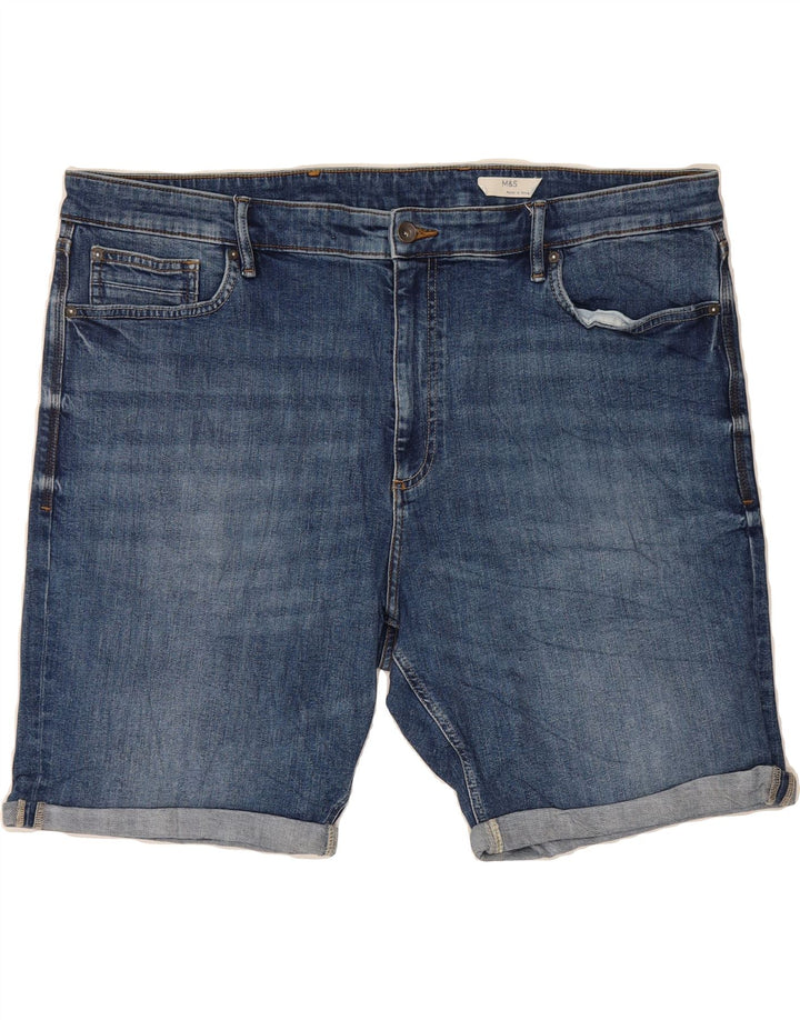 MARKS & SPENCER Mens Denim Shorts W44 2XL Blue Cotton Vintage Marks & Spencer and Second-Hand Marks & Spencer from Messina Hembry 