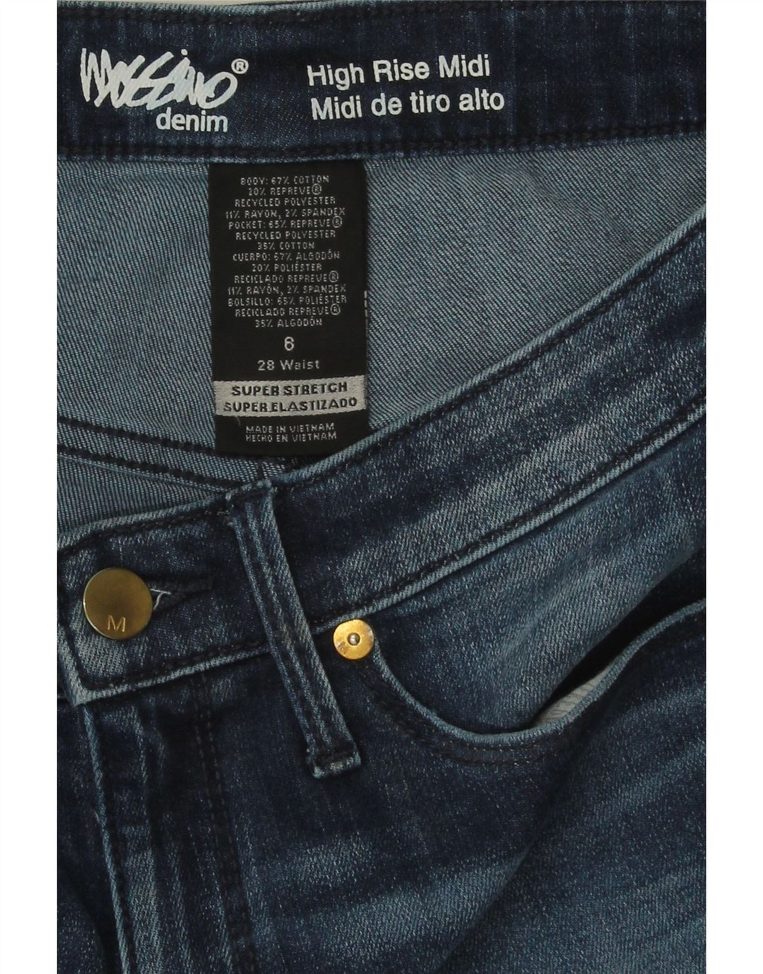 MOSSIMO Womens Mid Rise Denim Shorts US 6 Medium W28 Navy Blue Cotton Vintage Mossimo and Second-Hand Mossimo from Messina Hembry 