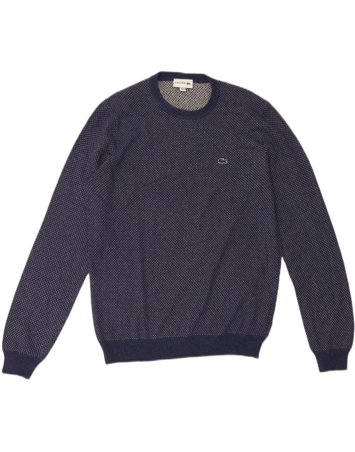 Lacoste Herren-Pullover mit Rundhalsausschnitt, Größe 5, große marineblaue Wolle