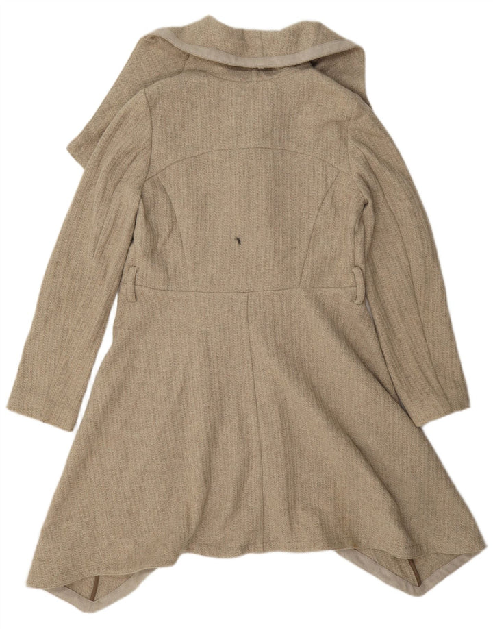 Oasis Damen Übergroßer offener Mantel UK 10 Small Beige Wolle