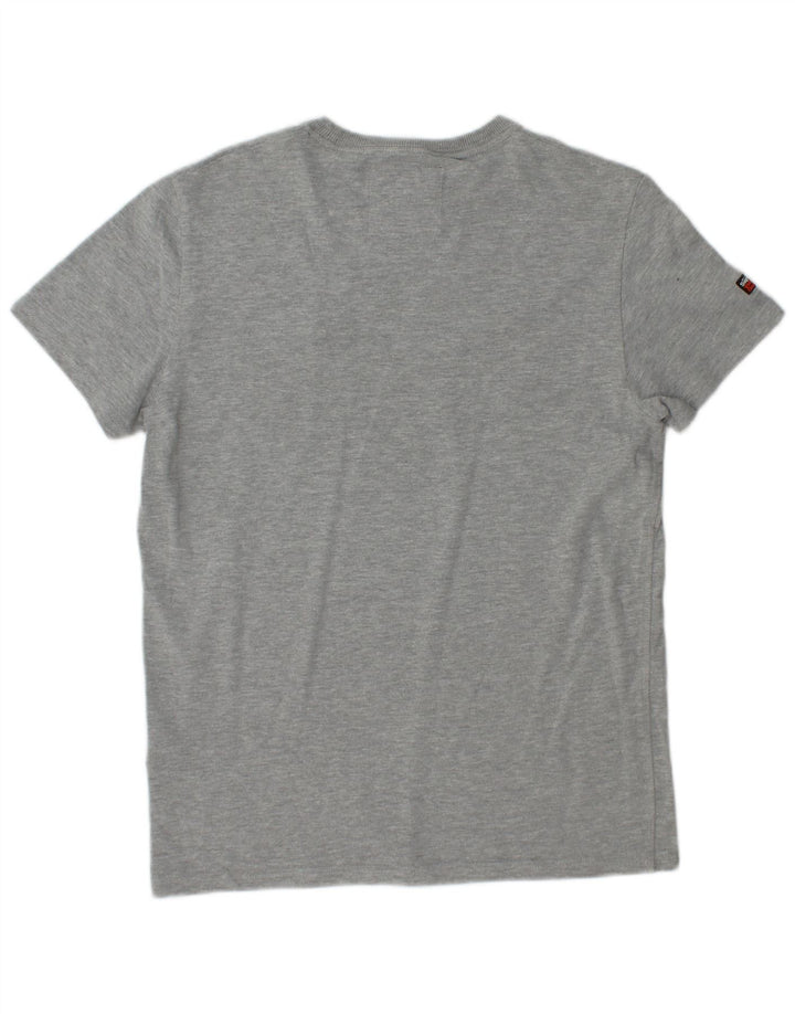 SUPERDRY Herren Grafik-T-Shirt-Oberteil aus mittelgrauer Baumwolle