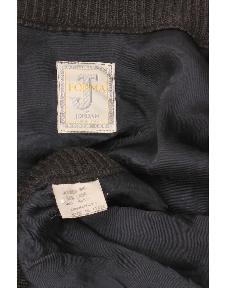 Vintage Herren Cardigan Pullover 2XL Graue Wolle