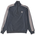 Adidas Herren-Sweatshirt mit Reißverschluss am Hals, mittelgraue Baumwolle