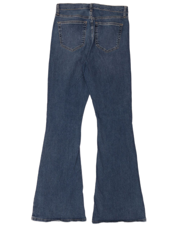 Topshop Damen Jamie Flared Jeans W30 L32 Blaue Baumwolle