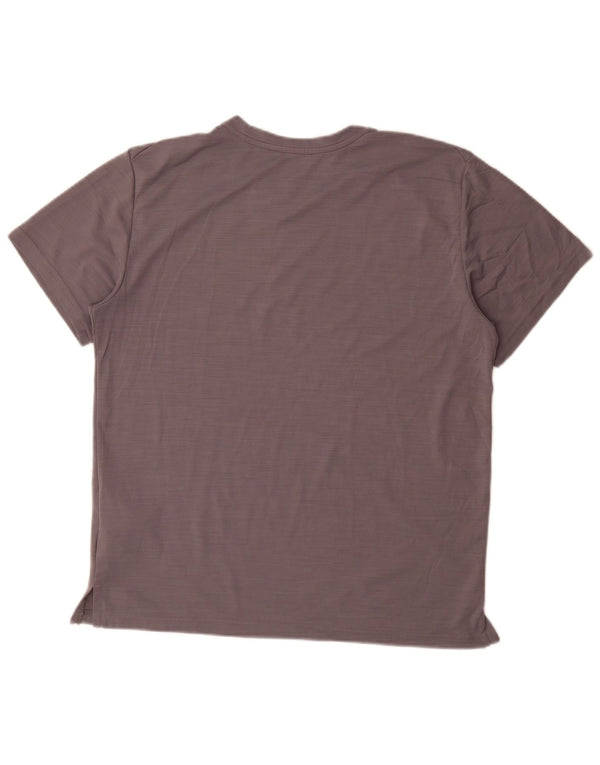 Nike Herren Dri Fit T-Shirt-Oberteil aus mittelgrau meliertem Polyester