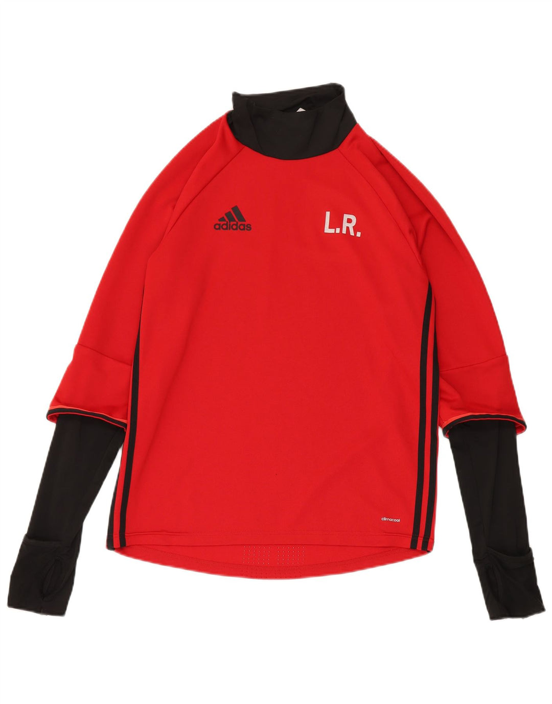 Adidas Herren Graphic Top Langarm Mittelrotes Polyester