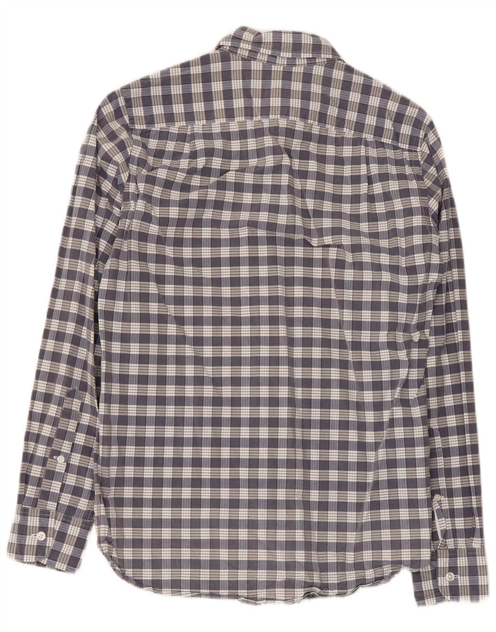 J. Crew Herrenhemd, Größe 13 1/2 XS, grau karierte Baumwolle