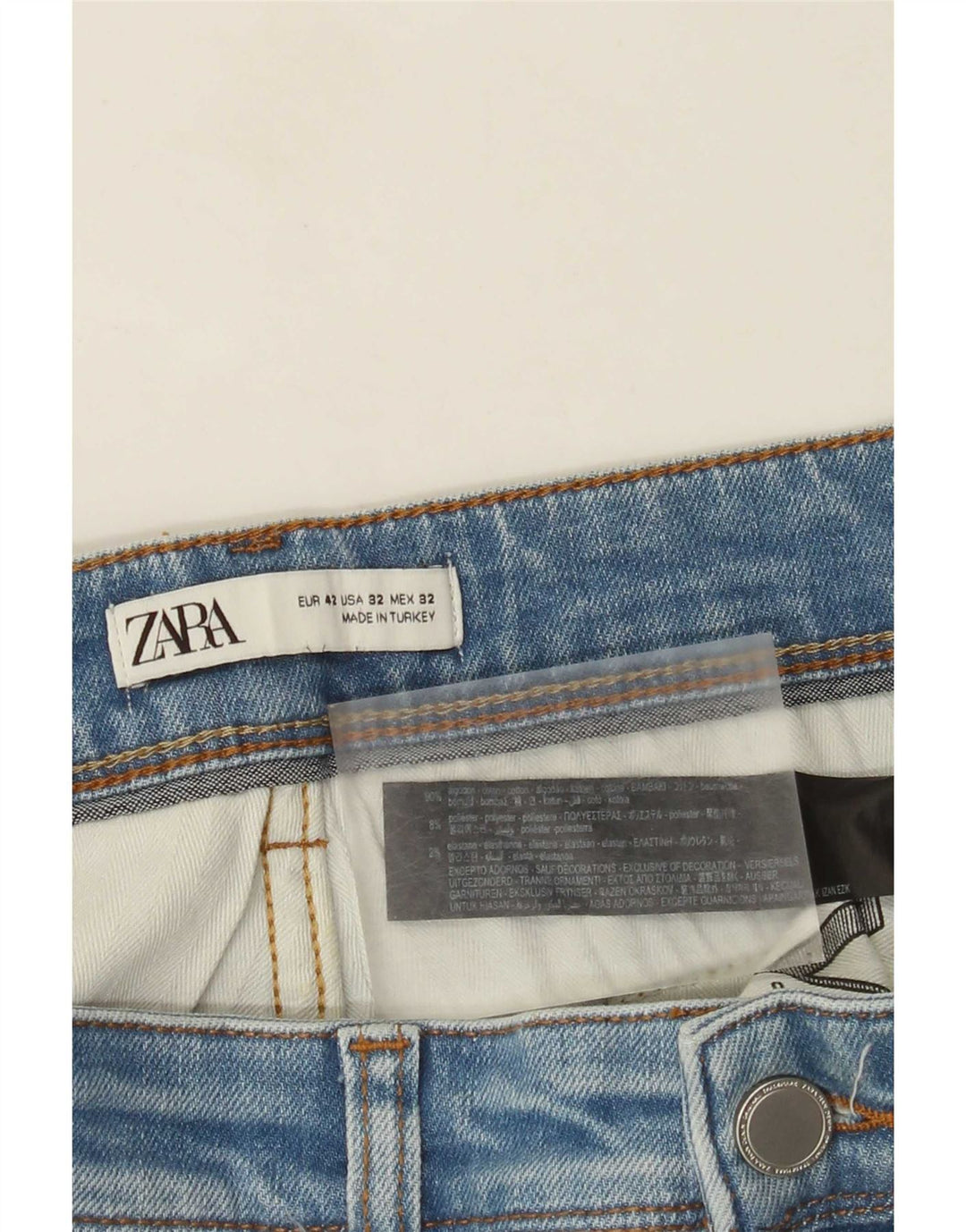 Zara Herren Slim Jeans EU 42 Large W32 L30 Blaue Baumwolle