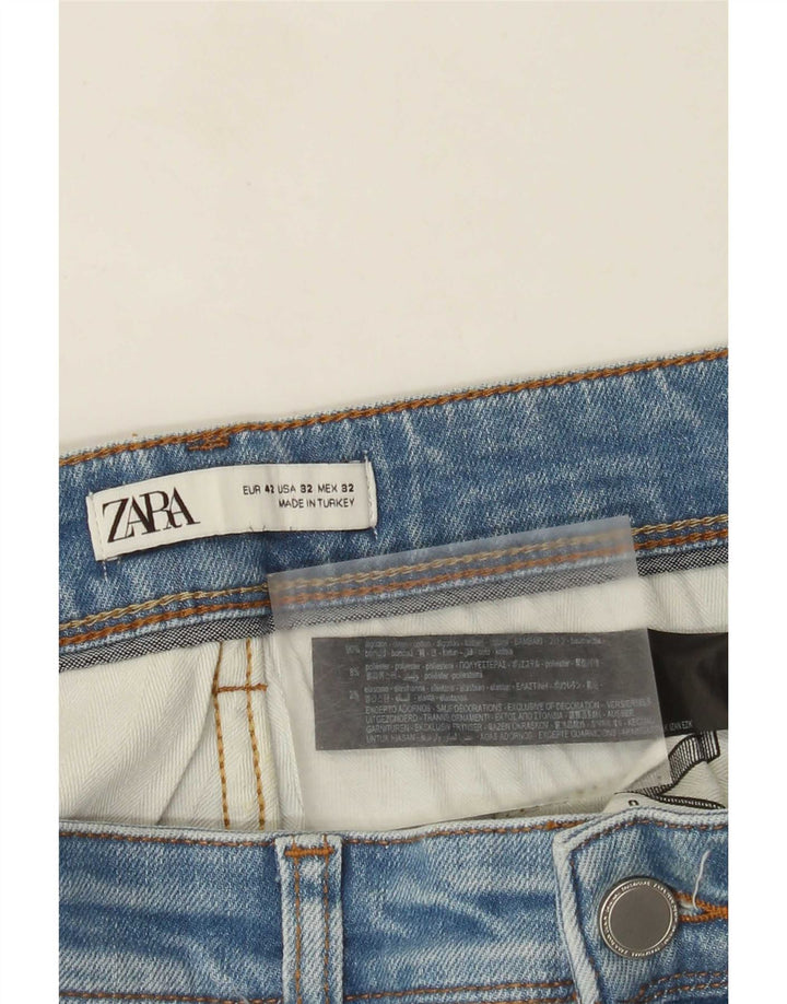 Zara Herren Slim Jeans EU 42 Large W32 L30 Blaue Baumwolle