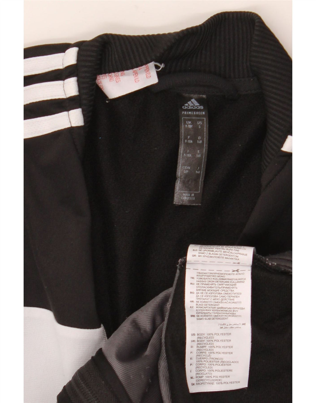 Adidas Jungen-Trainingsanzug-Top-Jacke, 9–10 Jahre, schwarzes Colourblock-Polyester
