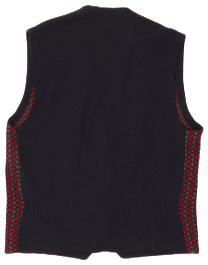 Svevo Herren-Strickweste XL, marineblau, geometrische Wolle