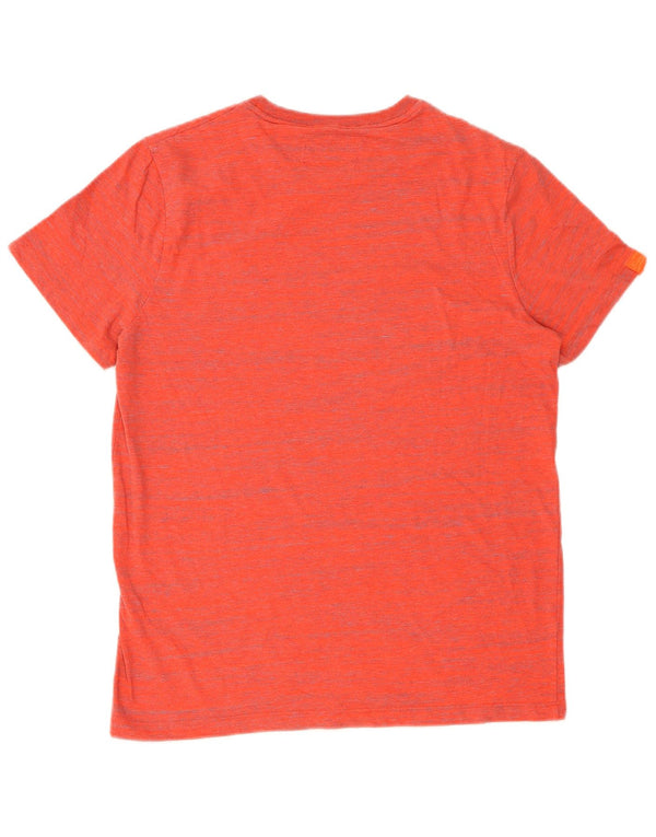 Superdry Herren T-Shirt Top XL Orange Nadelstreifen Baumwolle