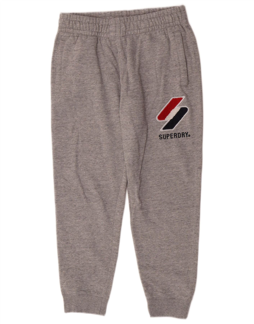 Superdry Herren-Trainingshose mit grafischem Muster, Mittelgrau meliert