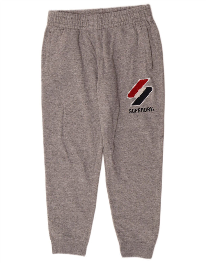 Superdry Herren-Trainingshose mit grafischem Muster, Mittelgrau meliert