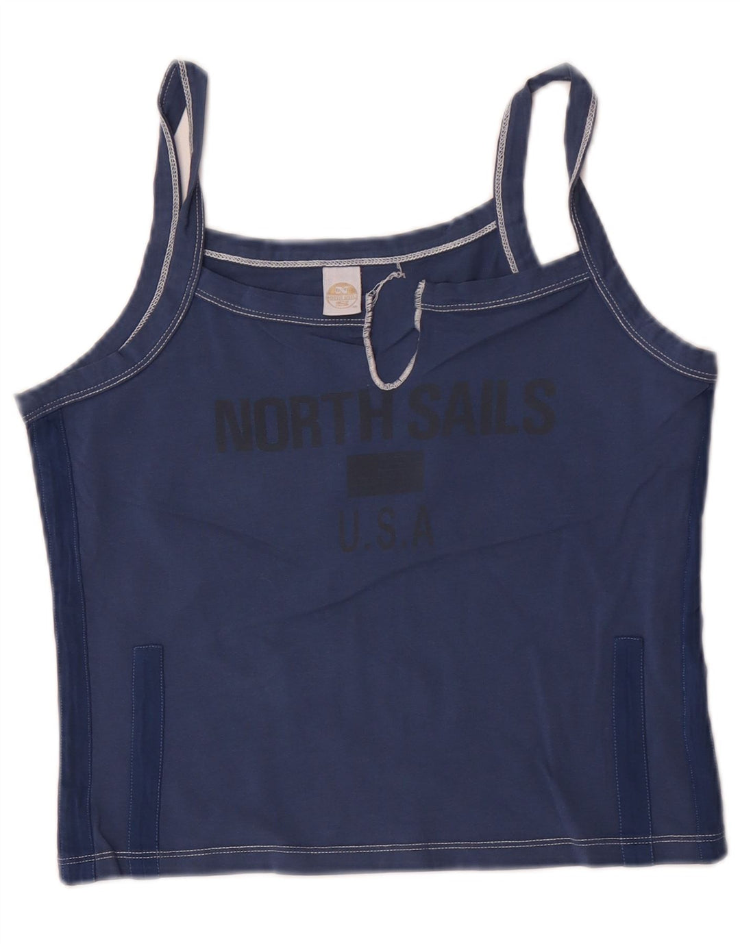 North Sails Womens Graphic Cami Top UK 14 Large Marineblau Baumwolle