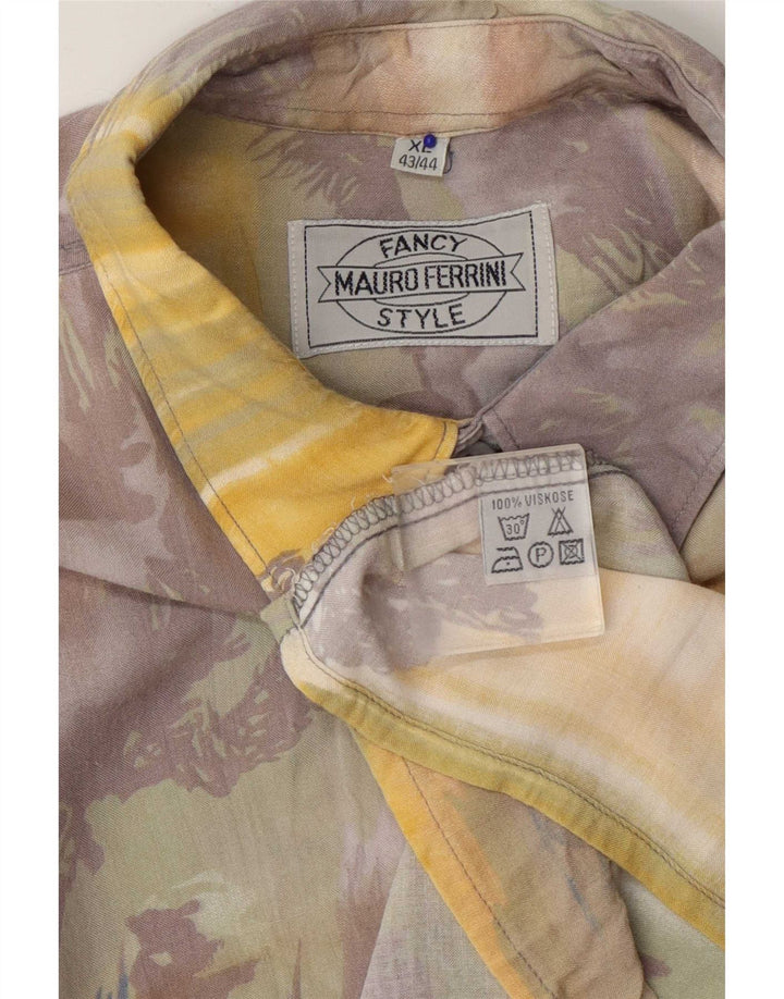 Mauro Ferrini Herren-Hemd mit abstraktem Muster, Größe 43/44 XL, mehrfarbig