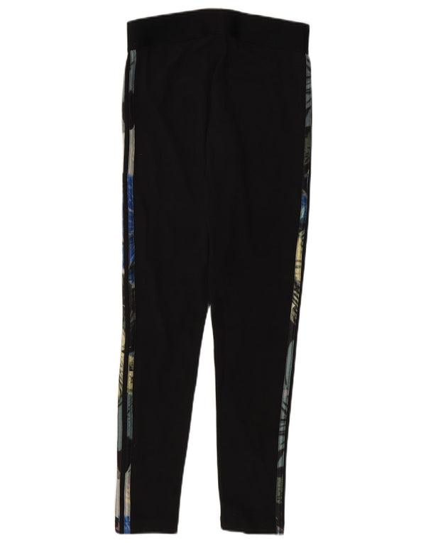 ADIDAS Damen Graphic Leggings UK 8/10 Small Black Floral