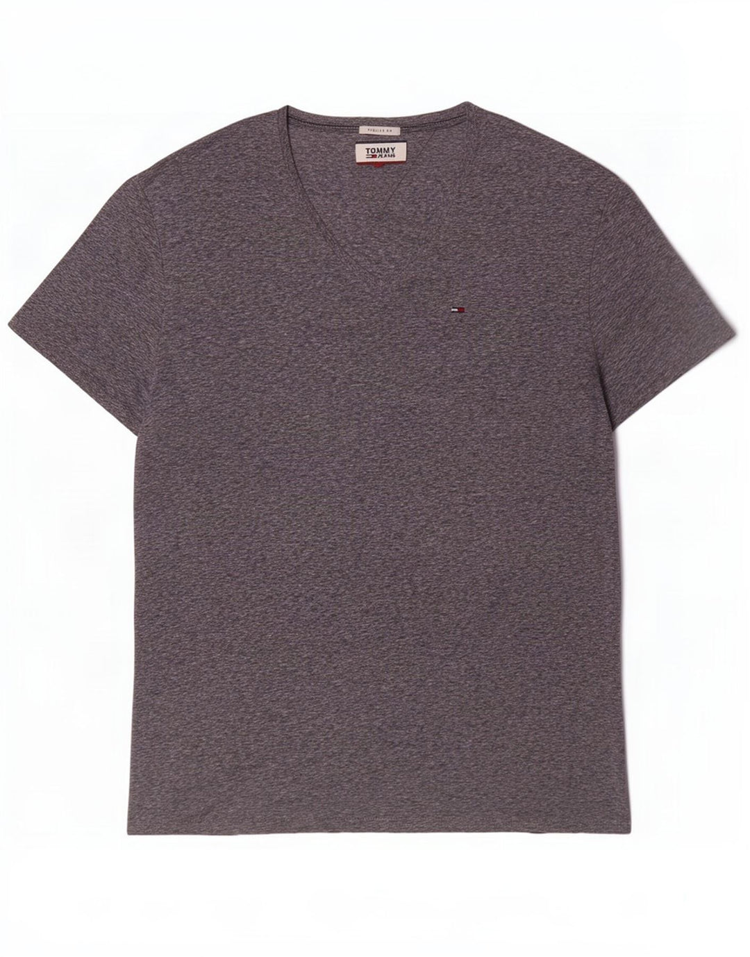 Tommy Hilfiger Herren-T-Shirt mit normaler Passform, XL, grau geflecktes Polyester