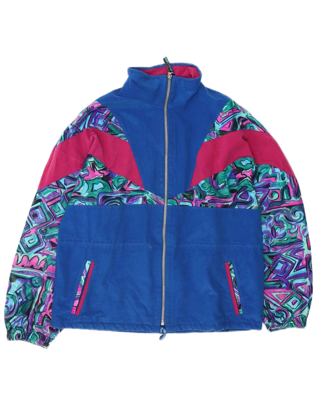 Terinda Damen-Trainingsanzug-Oberteil, übergroß, Jacke, UK 14, mittelblau, geometrisch