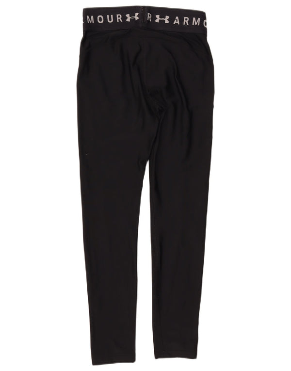 UNDER ARMOUR Damen Heat Gear Graphic Leggings UK 12 Medium Schwarz