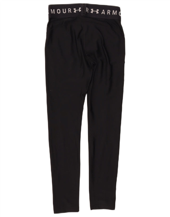 UNDER ARMOUR Damen Heat Gear Graphic Leggings UK 12 Medium Schwarz