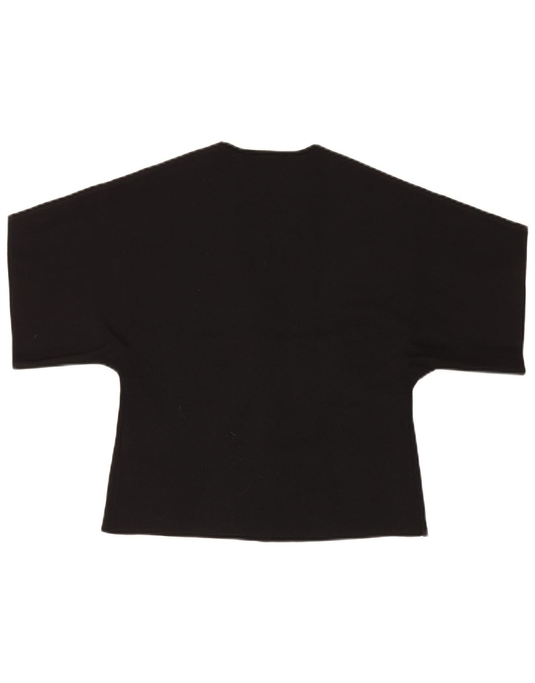 Zara Damen Kurzarm-Crop-Top UK 12 Medium Schwarz Polyester