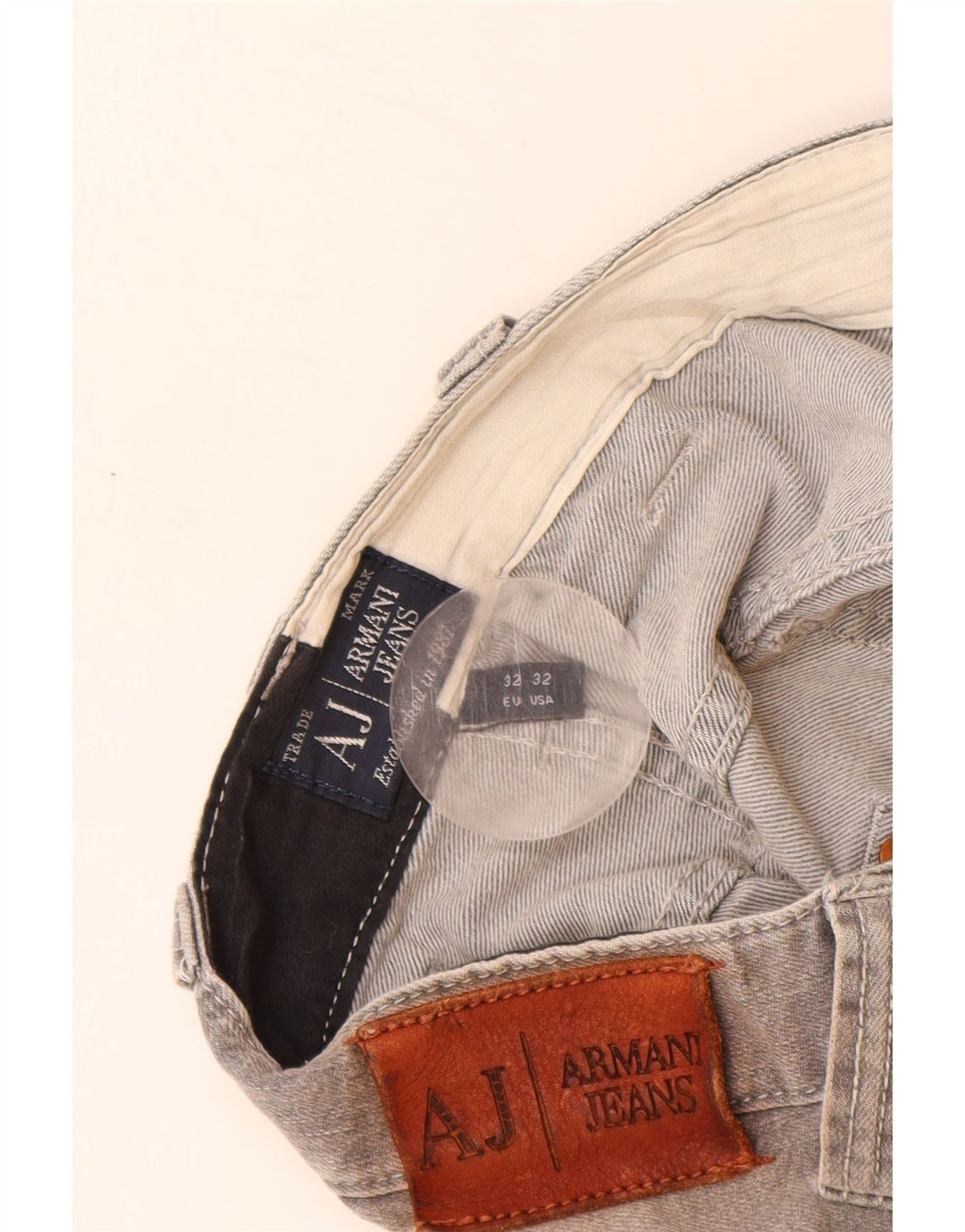 ARMANI Herren Slim Jeans W32 L33 Graue Baumwolle