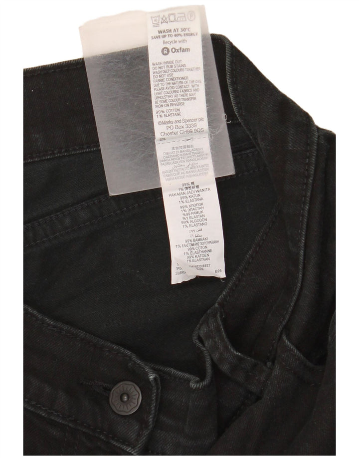 Marks & Spencer Damen Bootcut Jeans UK 14 Large W32 L30 Schwarze Baumwolle