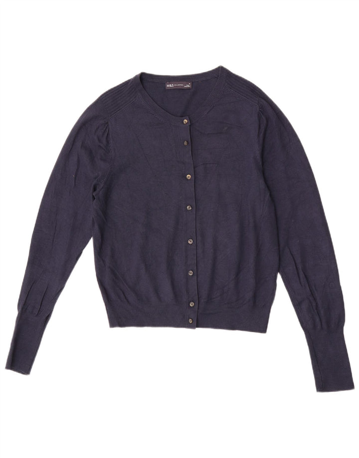 Marks & Spencer Damen-Cardigan-Pullover UK 12 Mittelmarineblaue Viskose