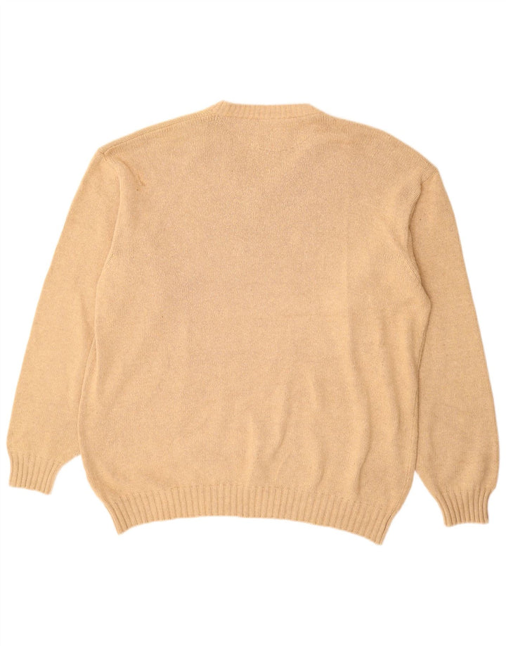Avirex Herren-Pullover mit V-Ausschnitt, 2XL, beige Baumwolle