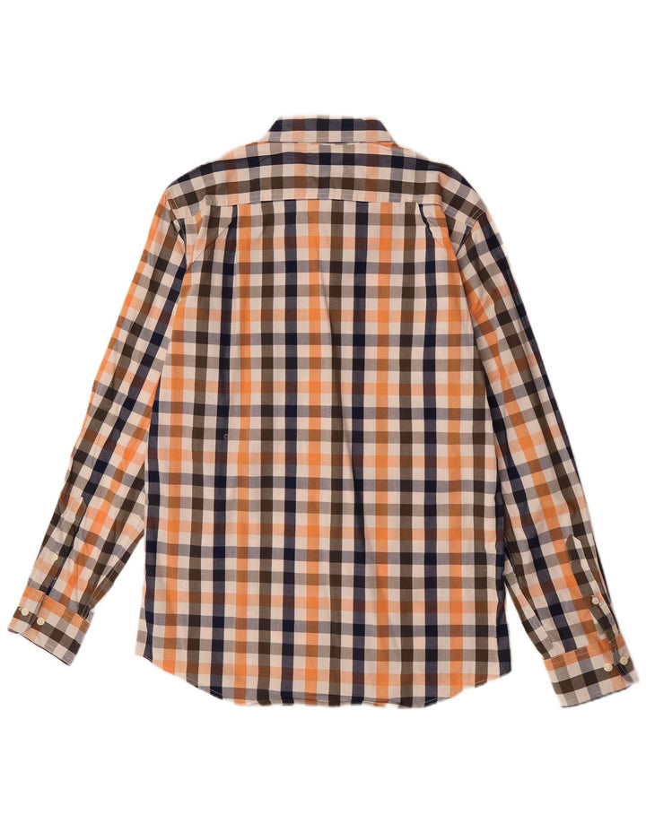 Izod Slim-Fit-Hemd für Herren aus mittelorangefarbener Gingham-Baumwolle