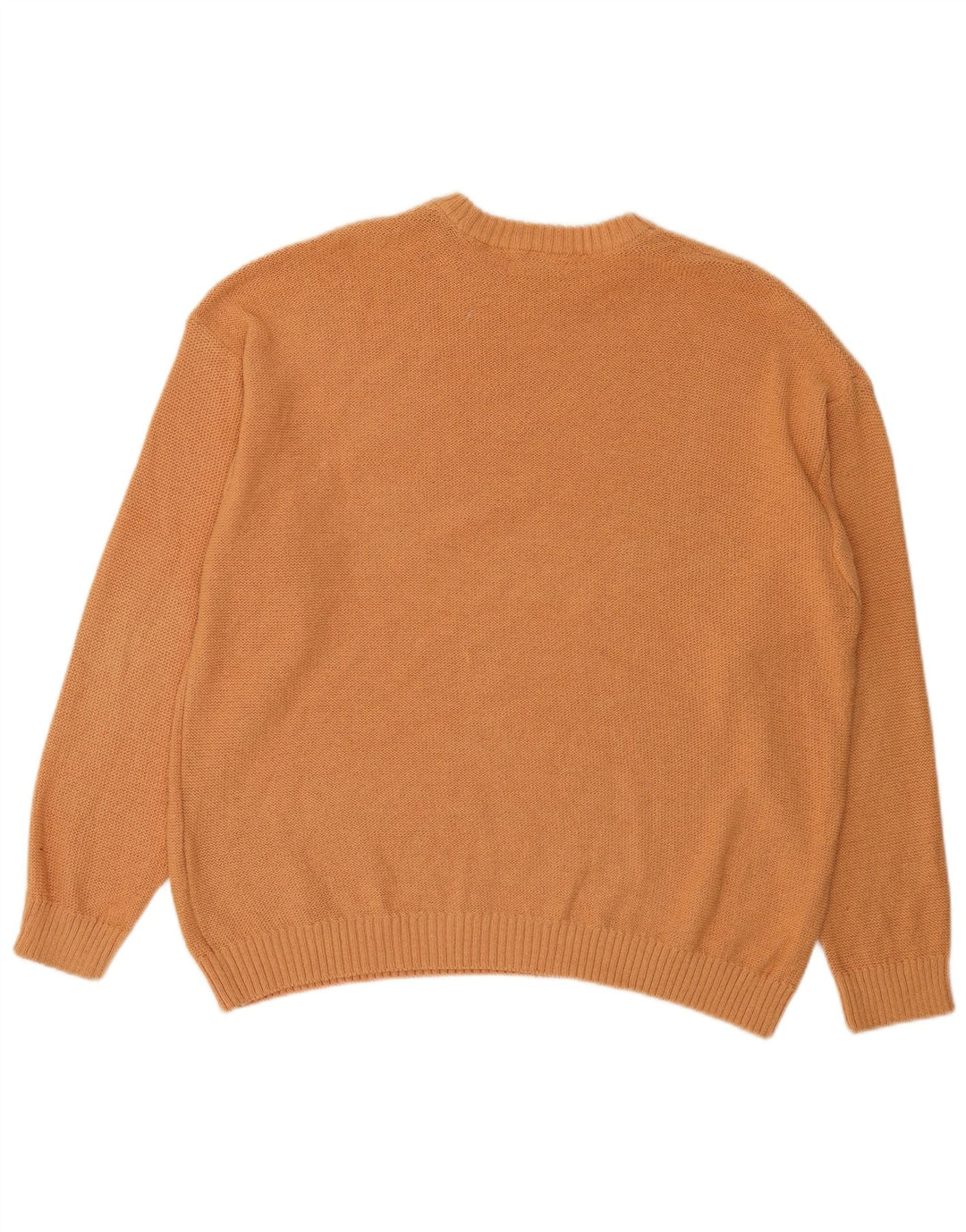 Zara Herren-Pullover mit Rundhalsausschnitt, groß, orangefarbene Baumwolle