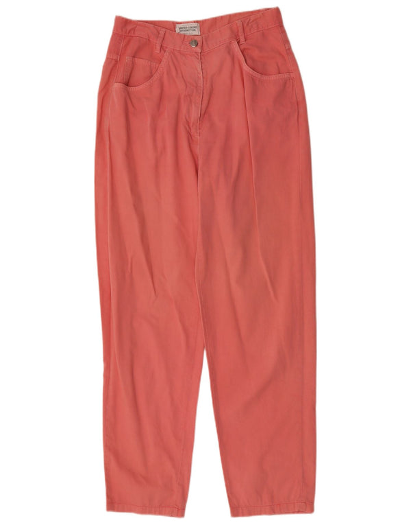 Benetton Damen-Freizeithose mit hoher Taille, schmal zulaufend, IT 46, groß, W28, L29, Rosa