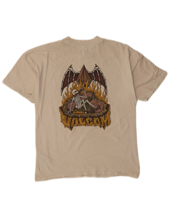 Volcom Herren-T-Shirt mit Grafik, Größe S, Beige, Baumwolle