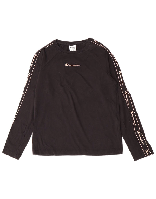 Champion Damen Graphic Top Langarm UK 12 Medium Schwarz