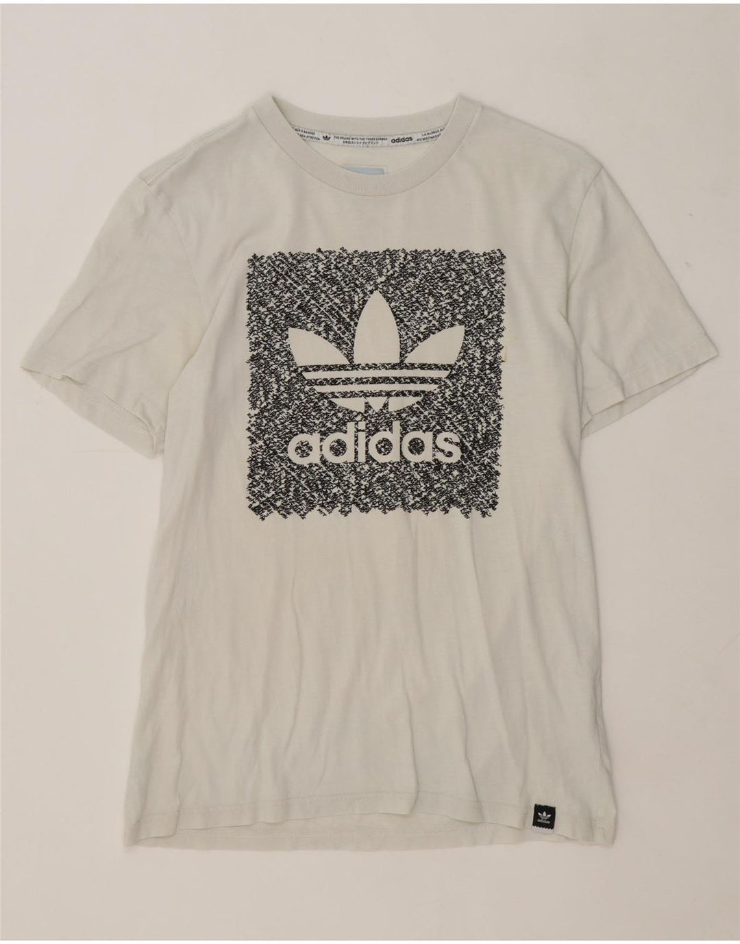 Adidas Herren Grafik T-Shirt Top Small Weiß Baumwolle