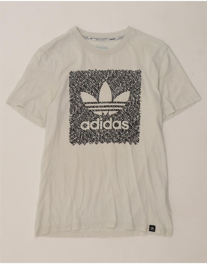 Adidas Herren Grafik T-Shirt Top Small Weiß Baumwolle