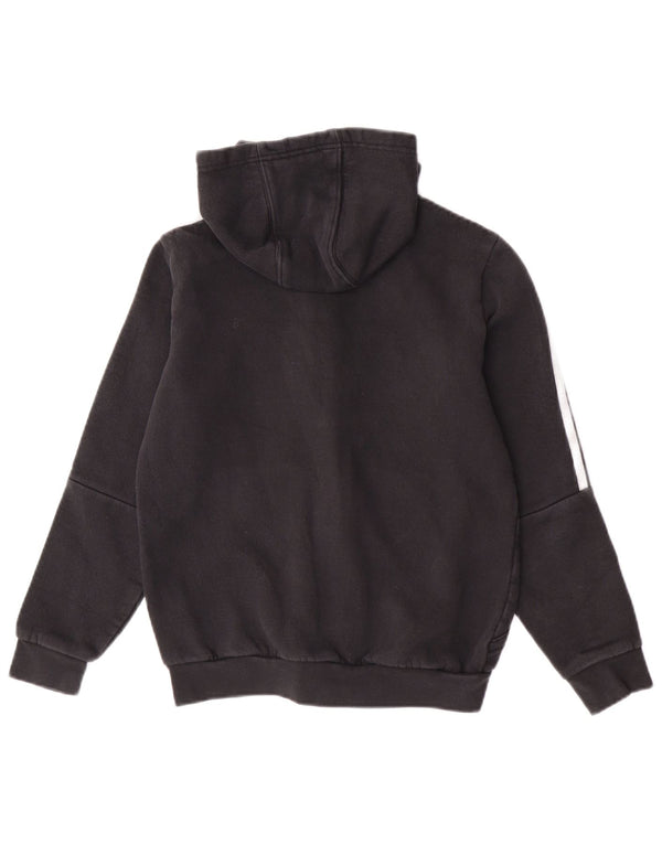 Adidas Jungen-Kapuzenpullover mit Reißverschluss, 11–12 Jahre, schwarze Baumwolle