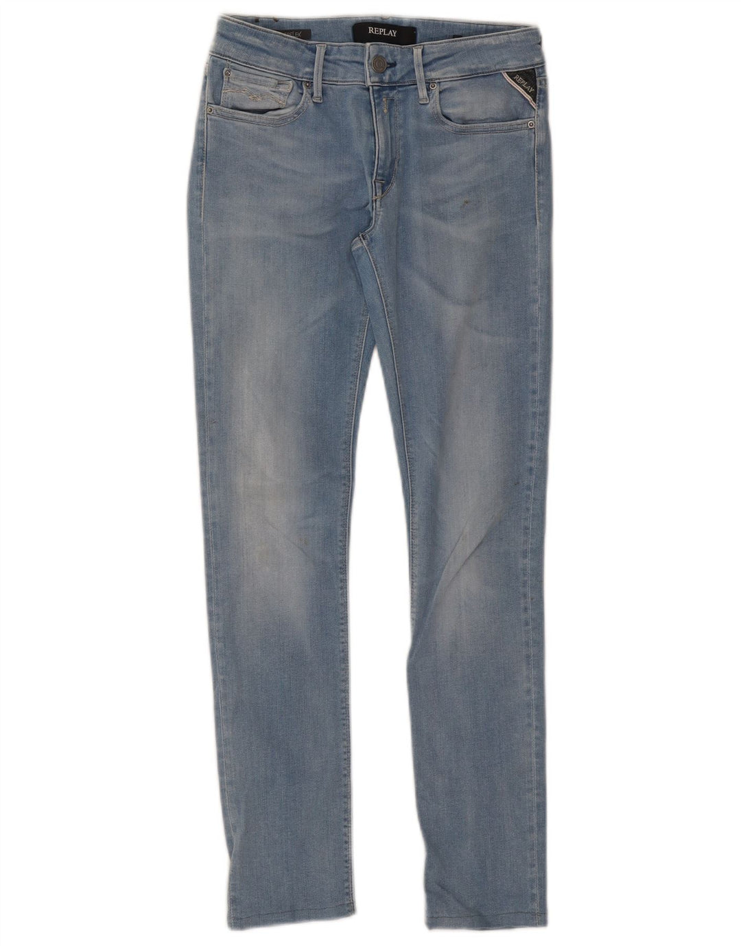 REPLAY Damen Slim Jeans W27 L27 Blaue Baumwolle
