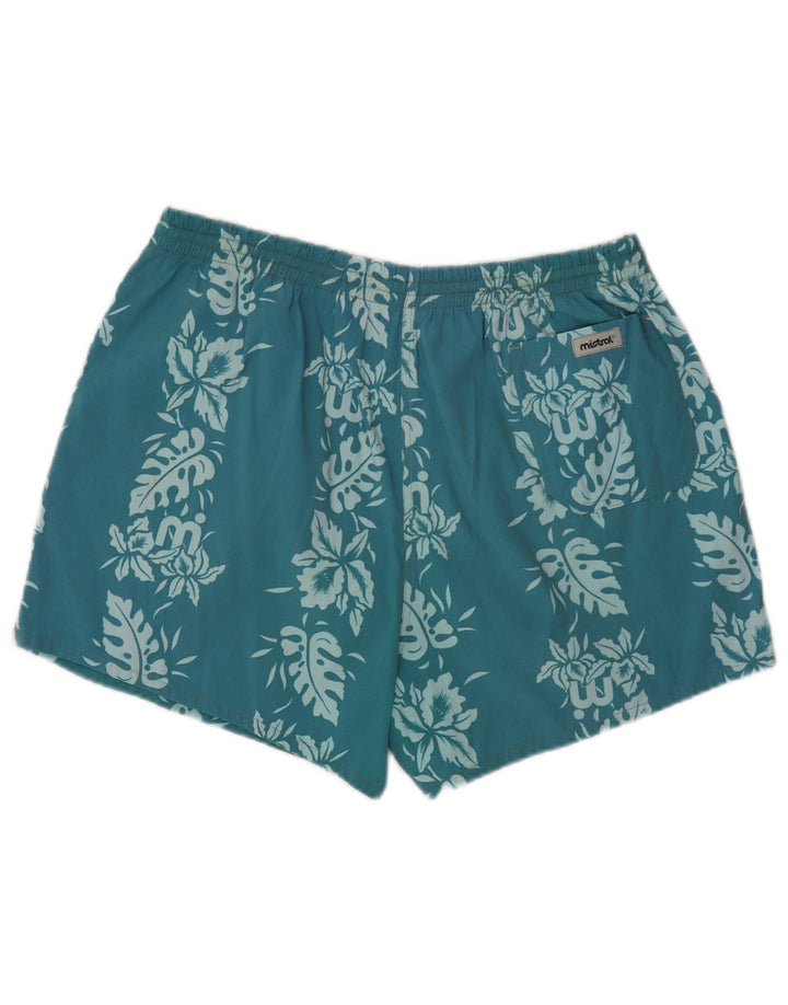 Mistral Herren Badeshorts Mittelblau mit Blumenmuster