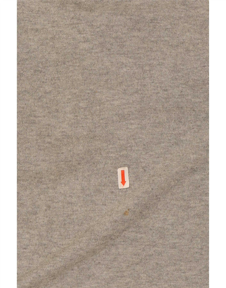 Zara Herren-Pullover mit Rundhalsausschnitt, mittelgraue Seide