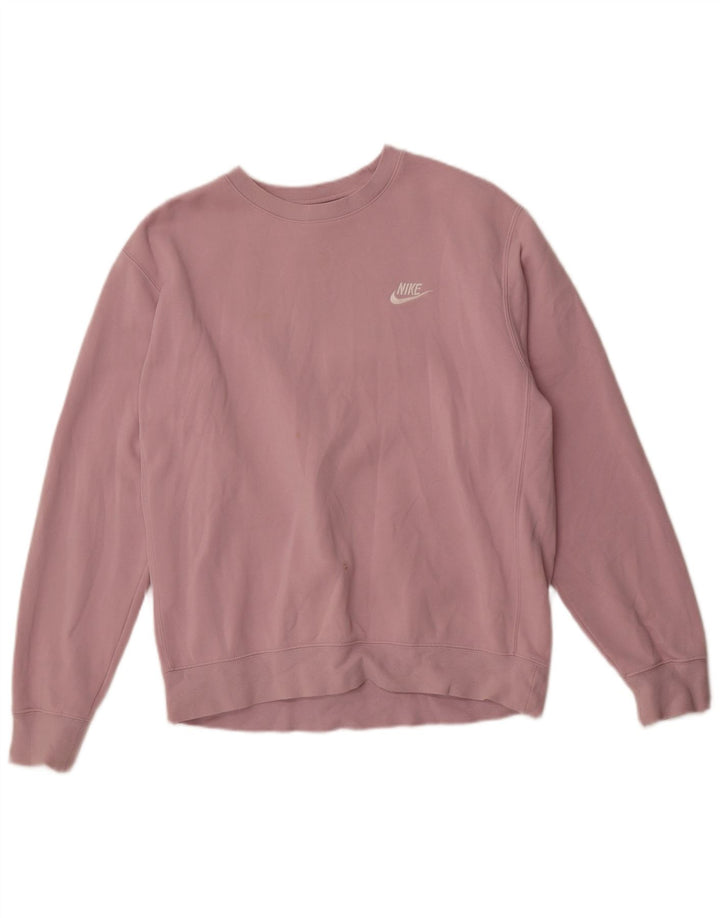 Nike Damen Sweatshirt Pullover UK 14 Mittelrosa Baumwolle