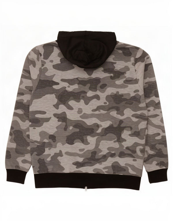 Nike Herren-Kapuzenpullover mit Reißverschluss, XL, grau, Camouflage-Baumwolle