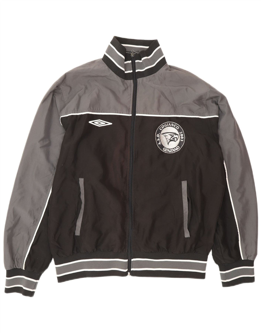 Umbro Herren-Trainingsanzug mit grafischem Oberteil, großes graues Farbblock-Polyester
