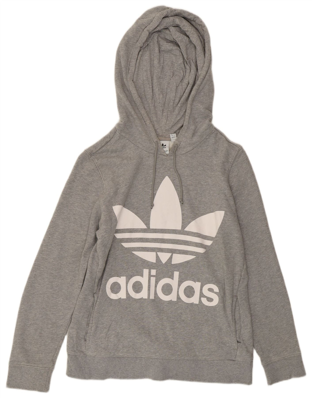 ADIDAS Damen-Pullover mit übergroßem grafischem Kapuzenpullover, Gr. 10, Größe S, Grau, Baumwolle