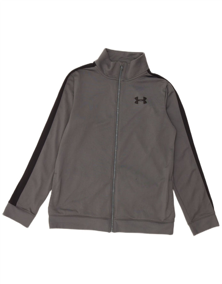Under Armour Jungen-Trainingsanzug-Top-Jacke, 13–14 Jahre, XL, Grau, Farbblock