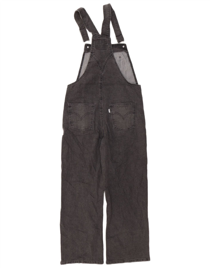 LEVI'S Mädchen-Latzhose, gerade Jeans, 11–12 Jahre, W32, L24, graue Baumwolle