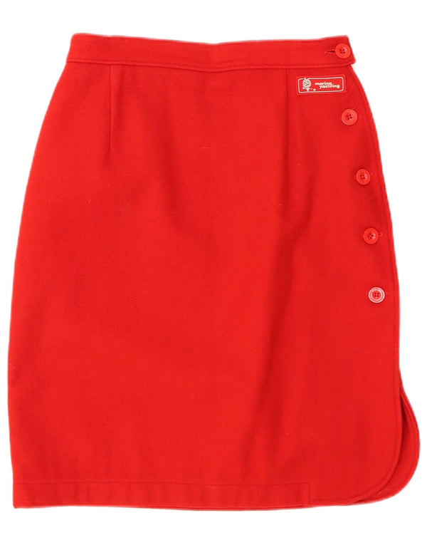 Marina Yachting Damen Gerader Rock XS W25 Rote Wolle