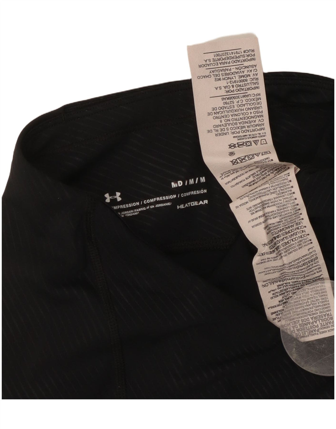 Under Armour Damen Leggings UK 14 Mittelschwarz gestreiftes Nylon